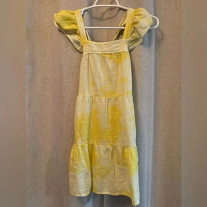 Cat & Jack Girls Dress, Size 8 Medium. Yellow and White.